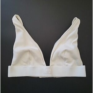 Skims Ribbed Cotton Bralette Medium White Casual Feminine Minimalist